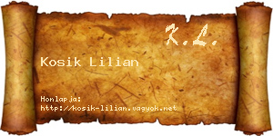 Kosik Lilian névjegykártya